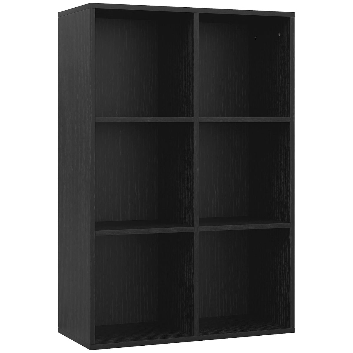 HOMCOM Six-Cube Bookcase - Black Wood Effect