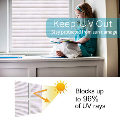 Gyxust Privacy Window Film, Self Adhesive Stripe Privacy Film Opaque No Glue Anti UV (90 * 400cm)