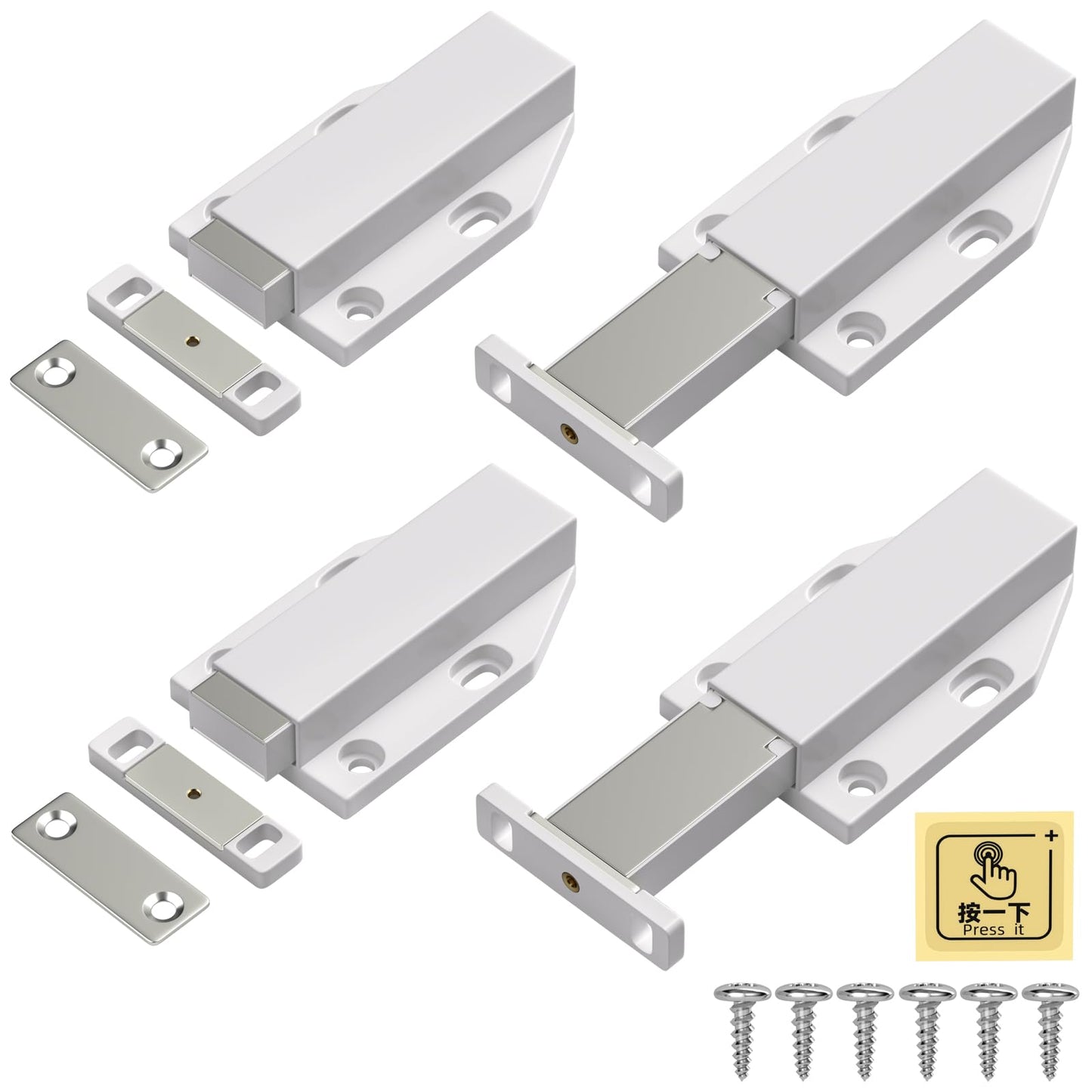 Push to Open Door Catches Jiayi Cabinet Magnetic Push Door Catches Cupboard Push Latch Release Door Magnet Kitchen Drawer Closer Push Opener for RV