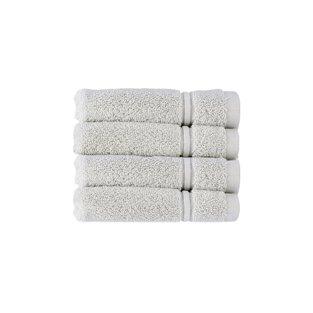 Christy Antalya Face Cloths | Set of 4 | 100% Turkish Cotton | 600GSM | Soft Plush Luxury Flannels | 4 Wash Cloths | Quick Dry | Lunar Grey