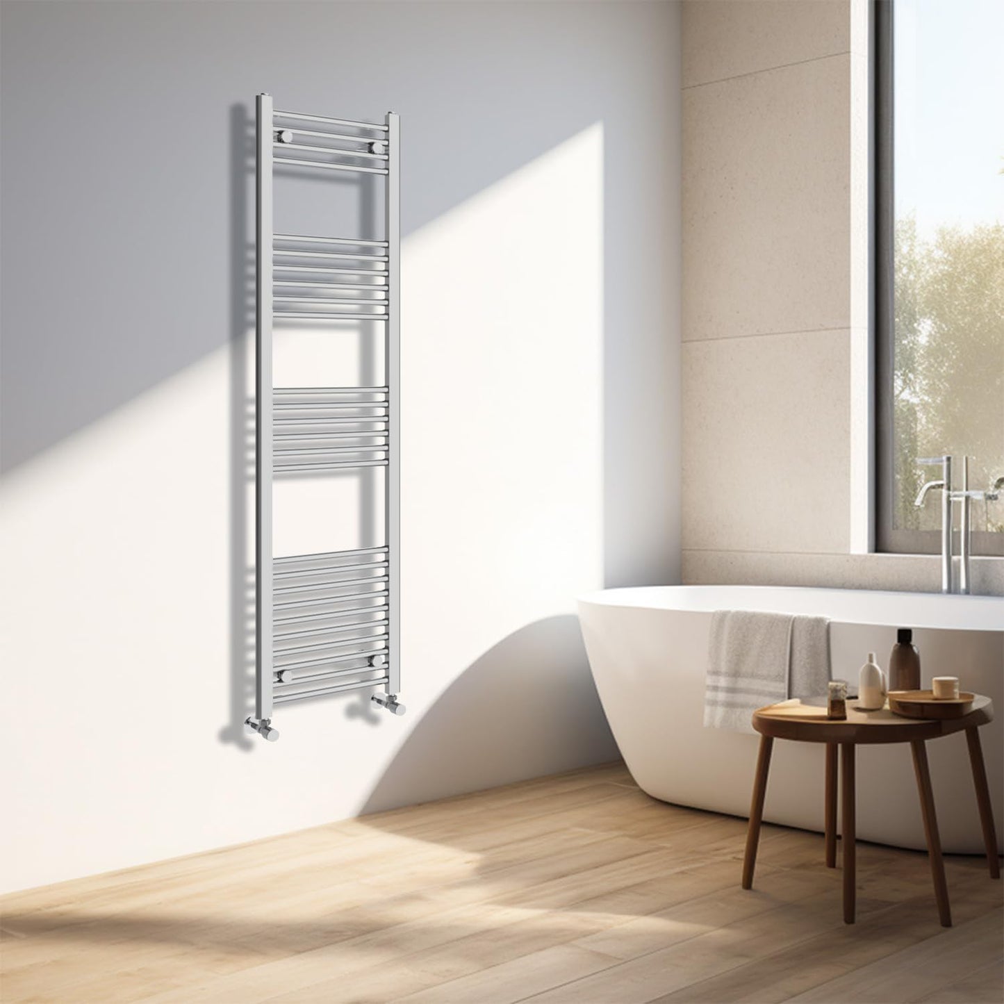 NRG Chrome Heated Towel Rail Straight Designer Radiator, 1600×400mm