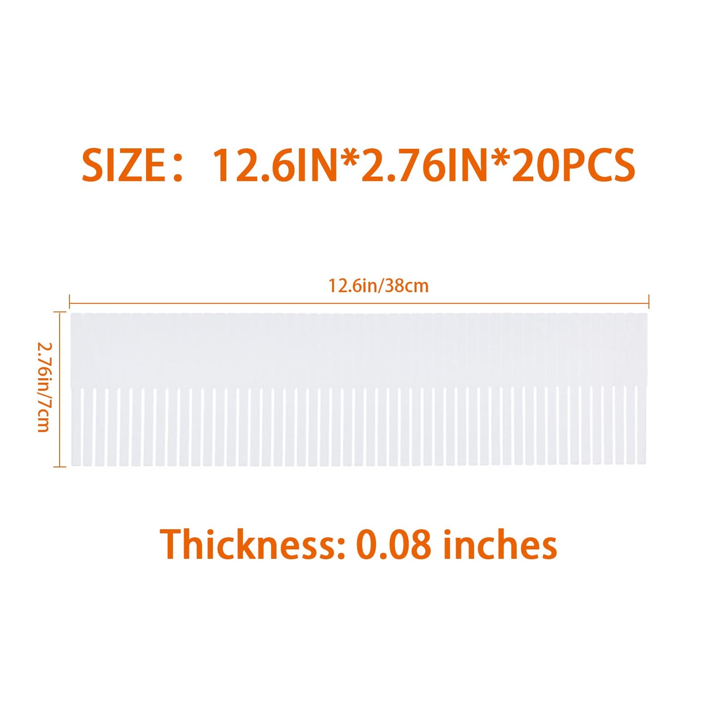 KnnRiim 20Pcs Drawer Dividers, 38x7 cm, Thin, Plastic Drawer Storage, Adjustable Drawer Organizer Separators for Clothes, Socks, Makeup, Kitchen