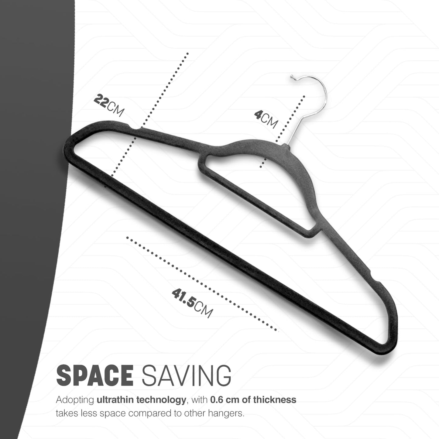 KEPLIN Velvet Hangers 50 Pack - Non-Slip Clothes Hangers with Tie Bar & 360° Hook - Durable & Sturdy, Space-Saving Wardrobe Organisers for Suits