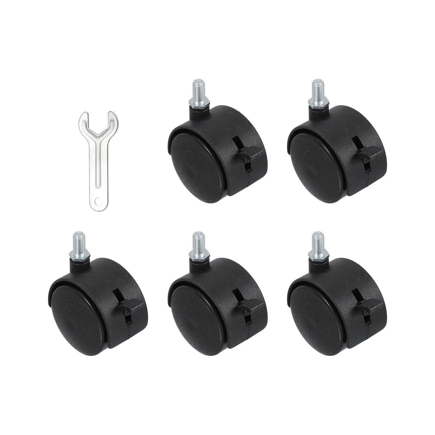 PATIKIL Office Chair Wheels Replacement 2", 5 Pcs Nylon Heavy Duty Office Furniture Casters Wheels with Wrench Universal Wheel for Hardwood Floor