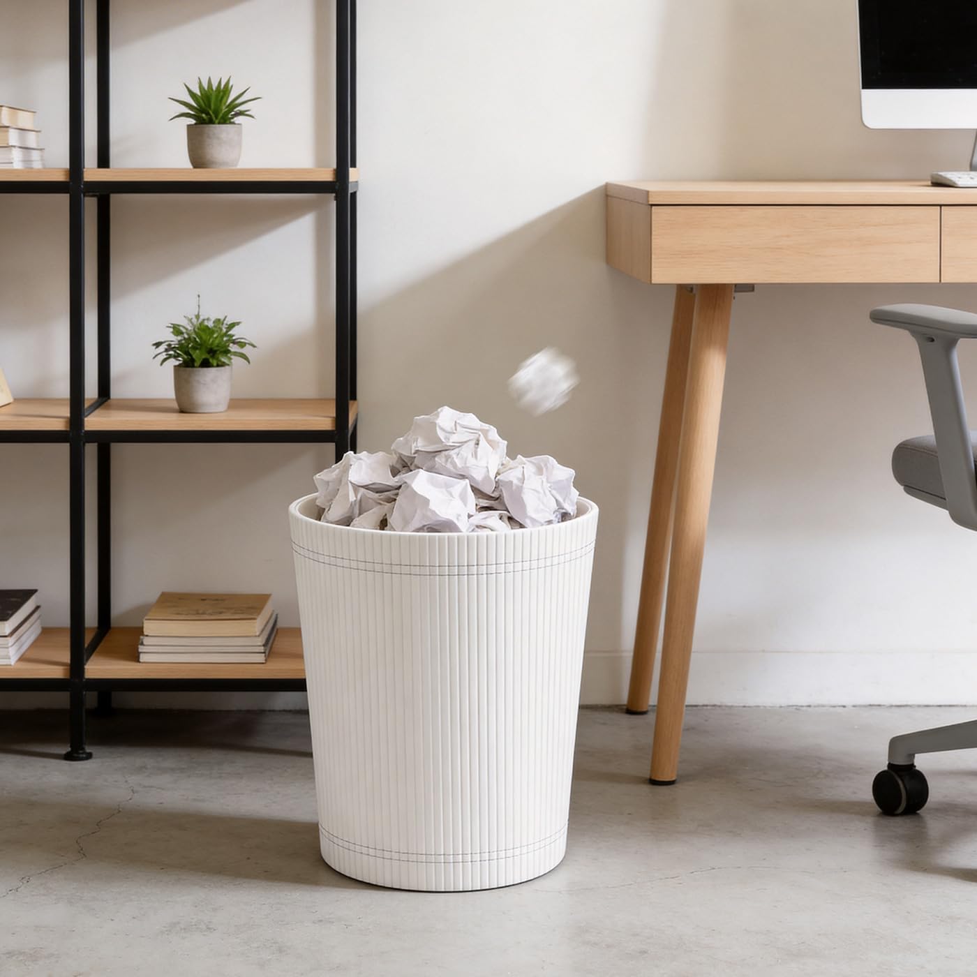 GORESE Office Waste Paper Bin - Trash Can Wastebasket,Garbage Container Bin for Storing and Holding Waste in Bathroom, Kitchen, Home Office