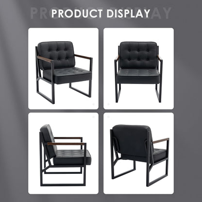 COLAMY Mid Century Modern Accent Chair Set of 1, Comfy Living Room Armchair with Metal Legs