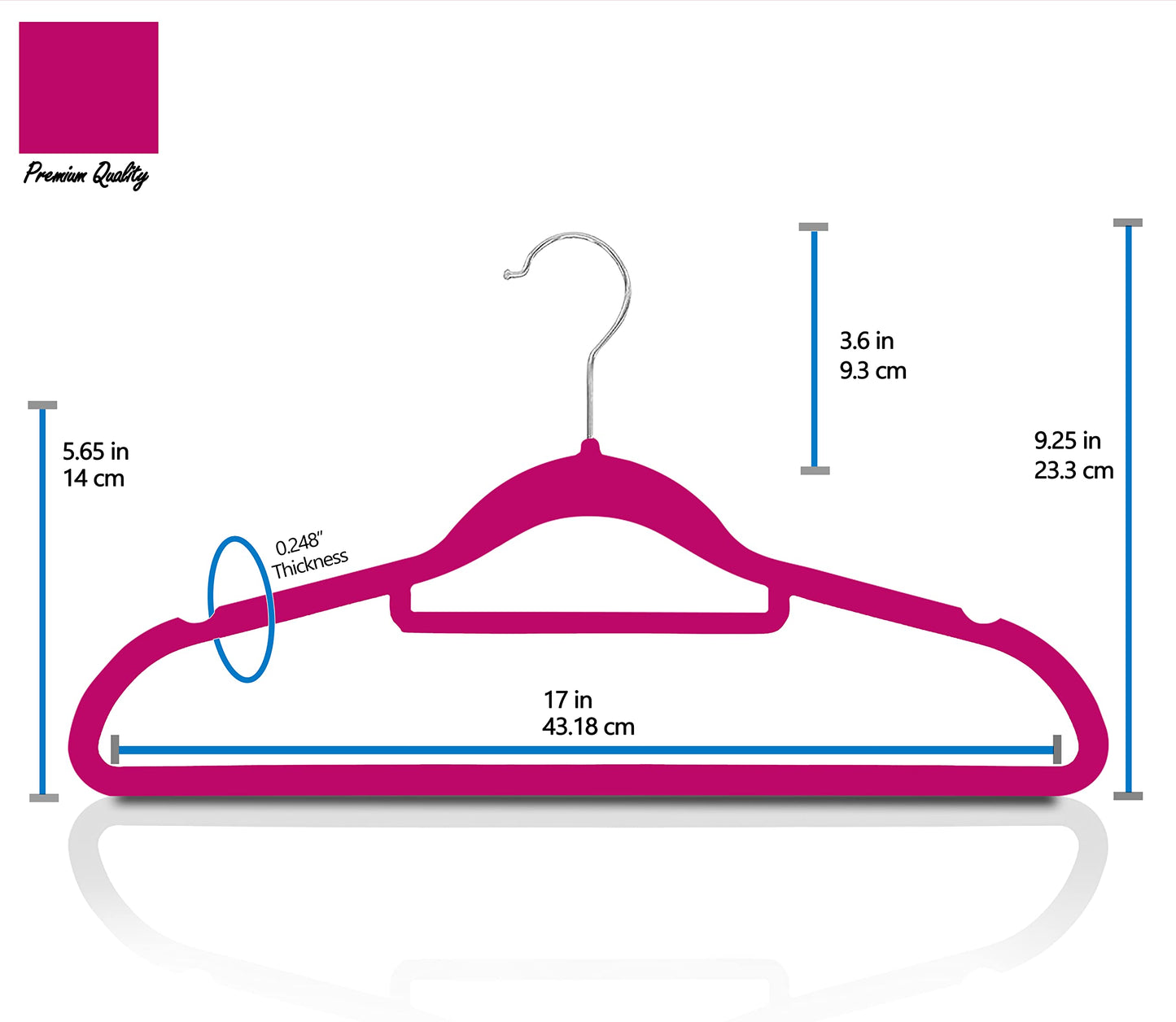 GVTECH Premium Velvet Hangers, [50 Pack] Non Slip and Heavy Duty Velvet Suit Hangers (45cm) with Tie Bar, 360° Swivel Hooks, Sturdy to hold Jumper