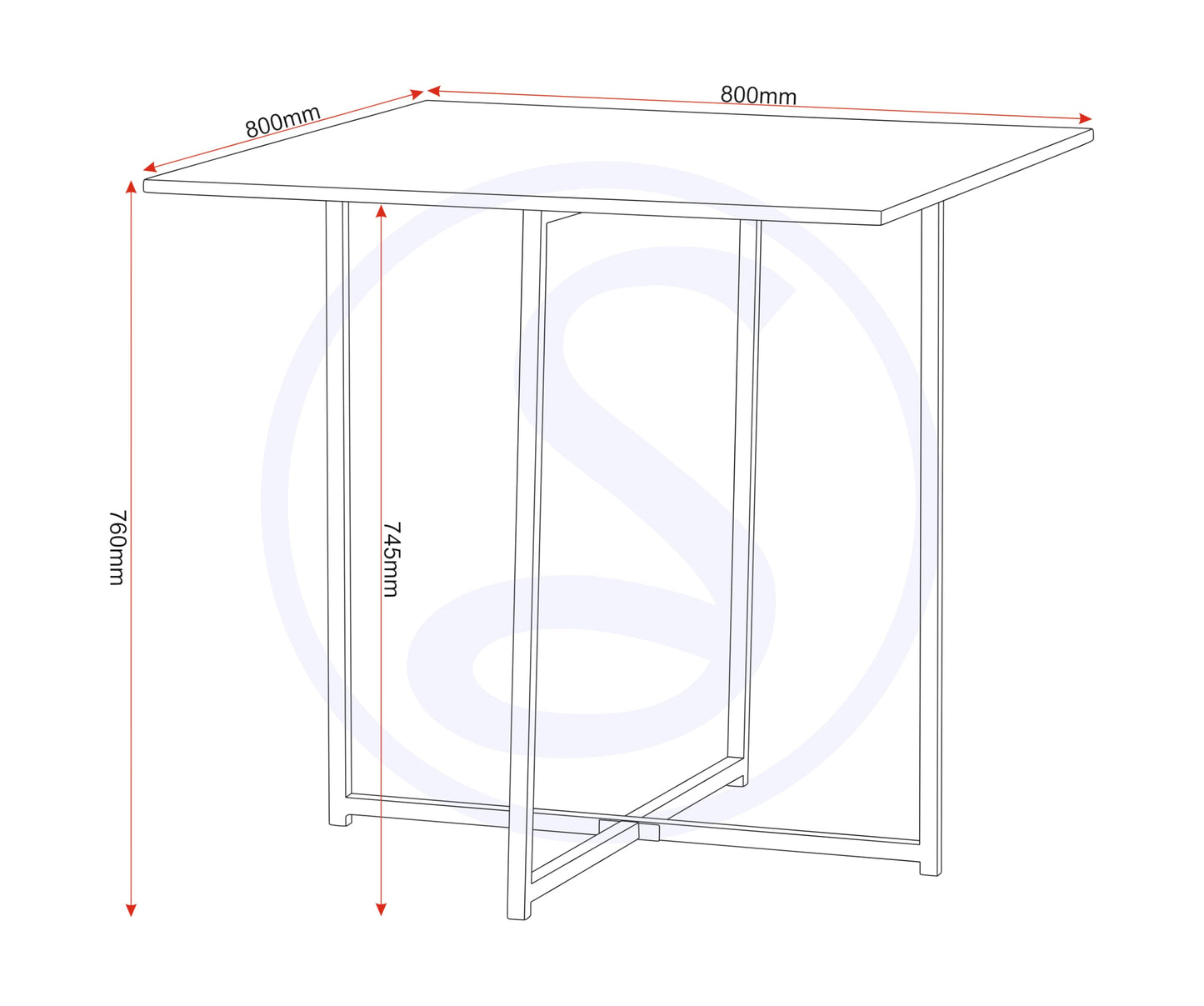 Seconique Stowaway Dining Set, Engineered Wood, Sonoma Oak Effect/Black, W 800mm x D 800mm x H 760mm