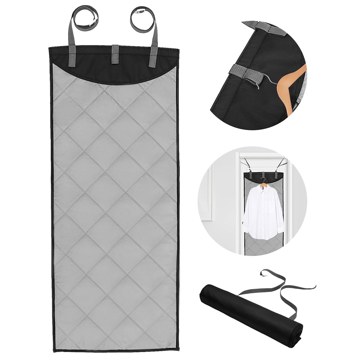 VOANZO Over The Door Press Pad Heat Resistant Vertical Hanging Steam Pad Foldable Portable Clothes Steamer Pad for Efficient Clothes Steaming 115 x
