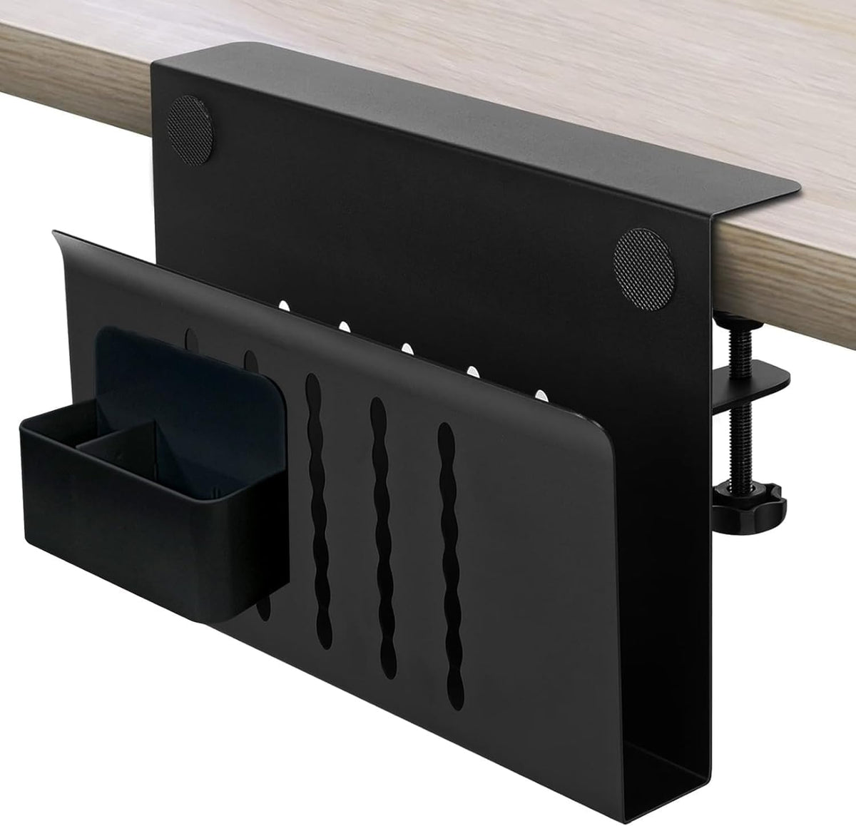 Osseph Under Desk Storage - Clamp-On Side Desk Organizer With Magnetic Pen Holder, Adjustable Laptop Holder for File Cable Management, 22 Lbs Capacity