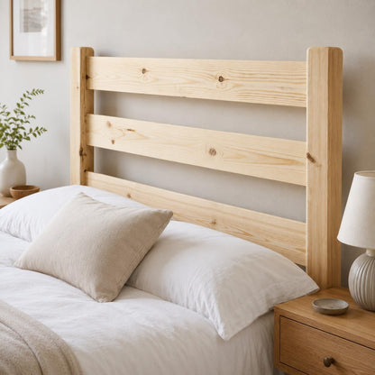 STRICTLY BEDS&BUNKS Solid Pine Headboard Natural, 3ft Single