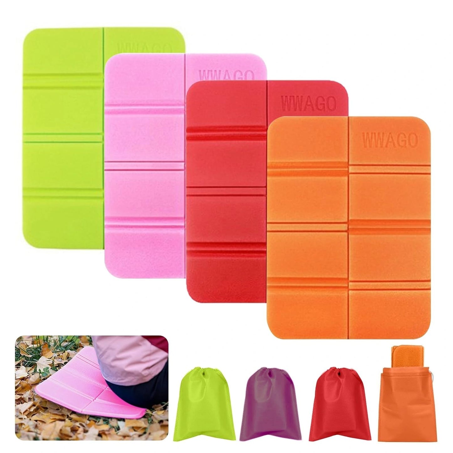 SJDOFU 4PCS Moistureproof Foldable Outdoor Seat Cushion