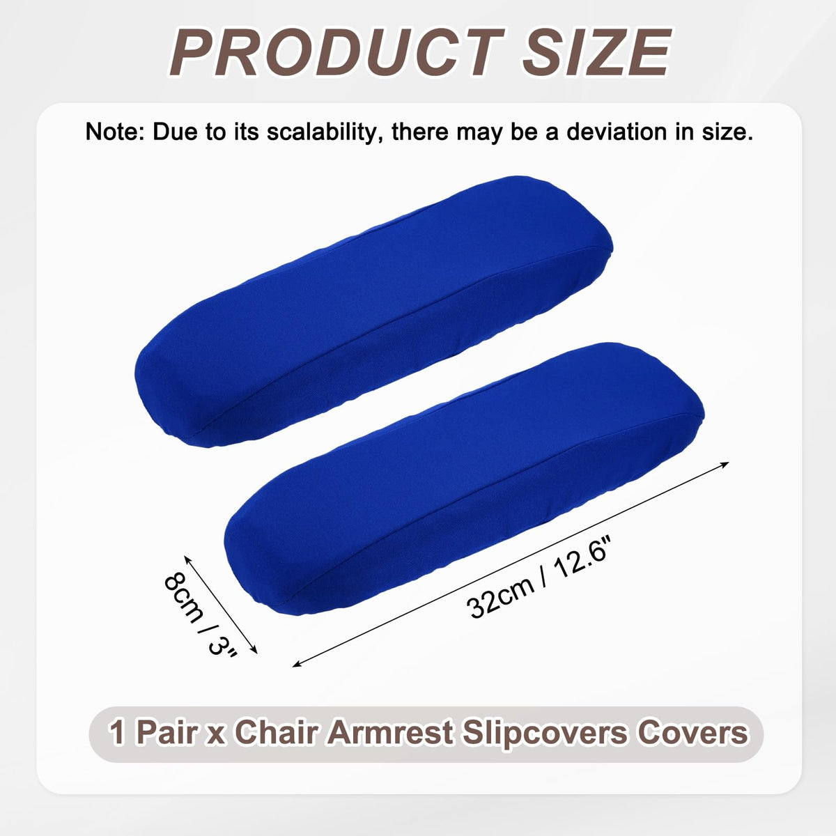 sourcing map Chair Armrest Slipcovers Covers, 32 x 8cm Polyester Removable Seat Hand Rest Protector for Office Chairs Desk ChairDark Blue