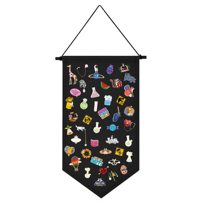 Kunyeah Wall Hanging Brooch Organizer Storage Case Colorful Canvas Pin Board Stand Enamel Pin Badge Hanging Holder Display Banner Earrings Collection
