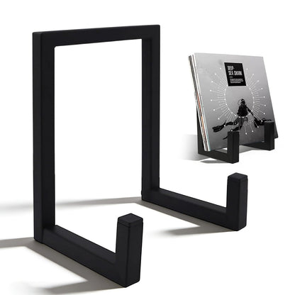 MHYMX Vinyl Stand, Vinyl Record Storage Metal Record Holder Album Display Rack Black Multiple Plate Stand for Display LP Photo Book Plates