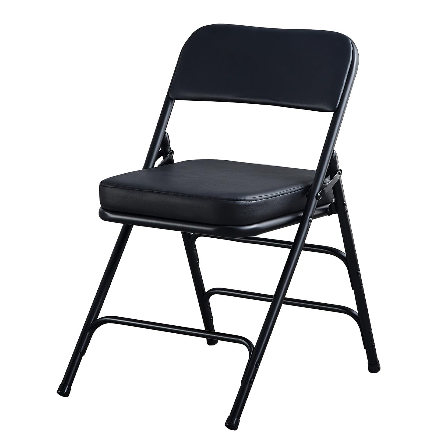 KAIHAOWIN Folding Chairs with Ultra Thick Padded Seat Foldable Chair Indoor Comfortable Metal Chairs with Soft Cushion-Black
