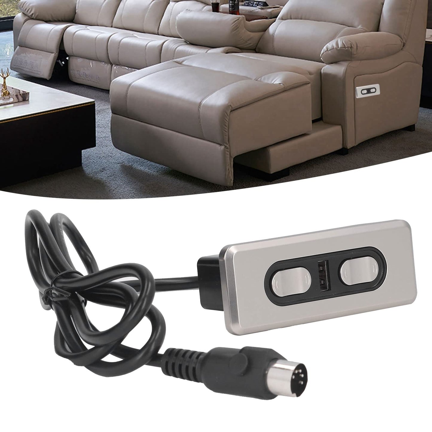 Haofy Dual Motor 12V/29V Electric Sofa Controller Recliner Lift Controller with USB Charging Port 5P Recliner Electric Sofa Manual Hand Controller