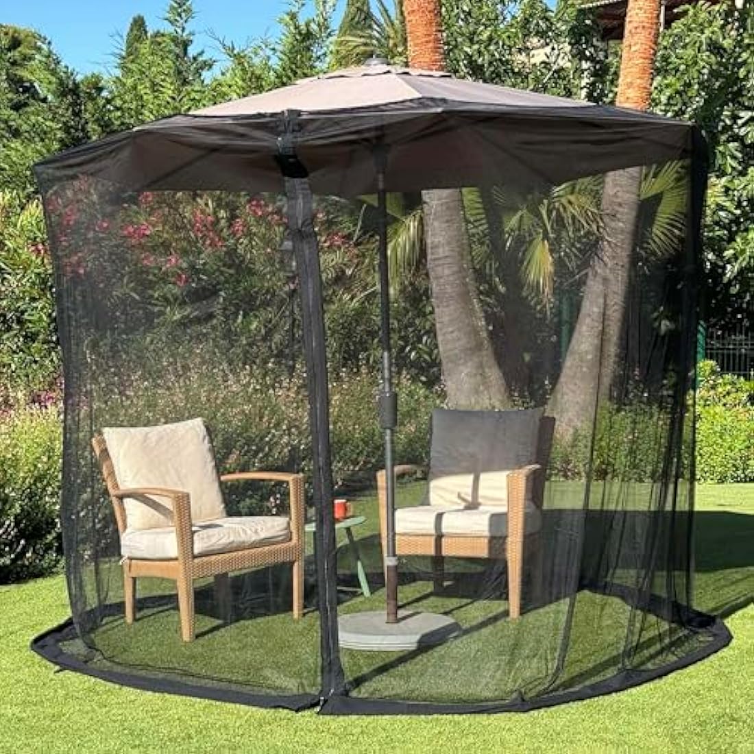 Mosquito Net for Umbrella 11 FT | Large Sizes & Fabric Designed for Outdoors | Insect House Screen Netting for Patio, Porch & Garden Terrace | Outside Canopy Bug & Fly Protection Enclosure