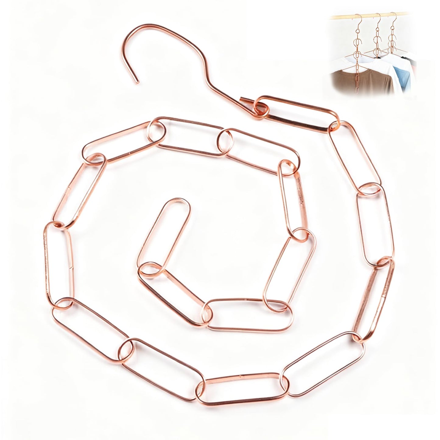 MIUPOO Magic Multi Hangers,Hanger Chain,Stainless Steel Chains Clothes Hangers Space Saving Chains for Wardrobe,Magical Hangers Closet Space Saving