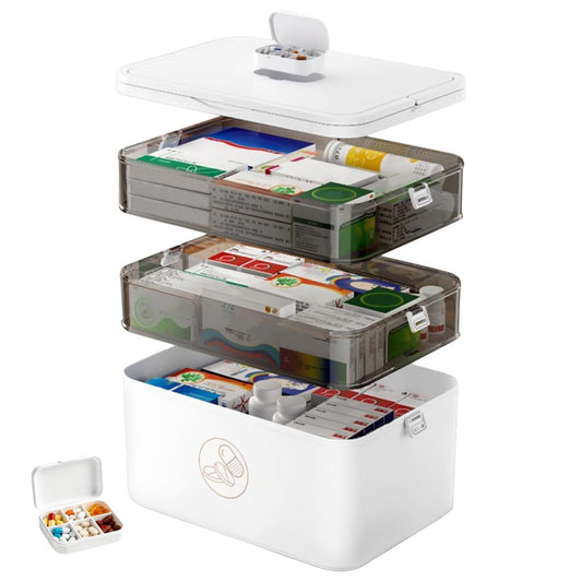 Caossioxin 3 Layer Medicine Storage Box, 30X16X24cm Medicine Box With Portable Handle, Medicine Storage Boxs Organiser, First Aid Boxs, Medication