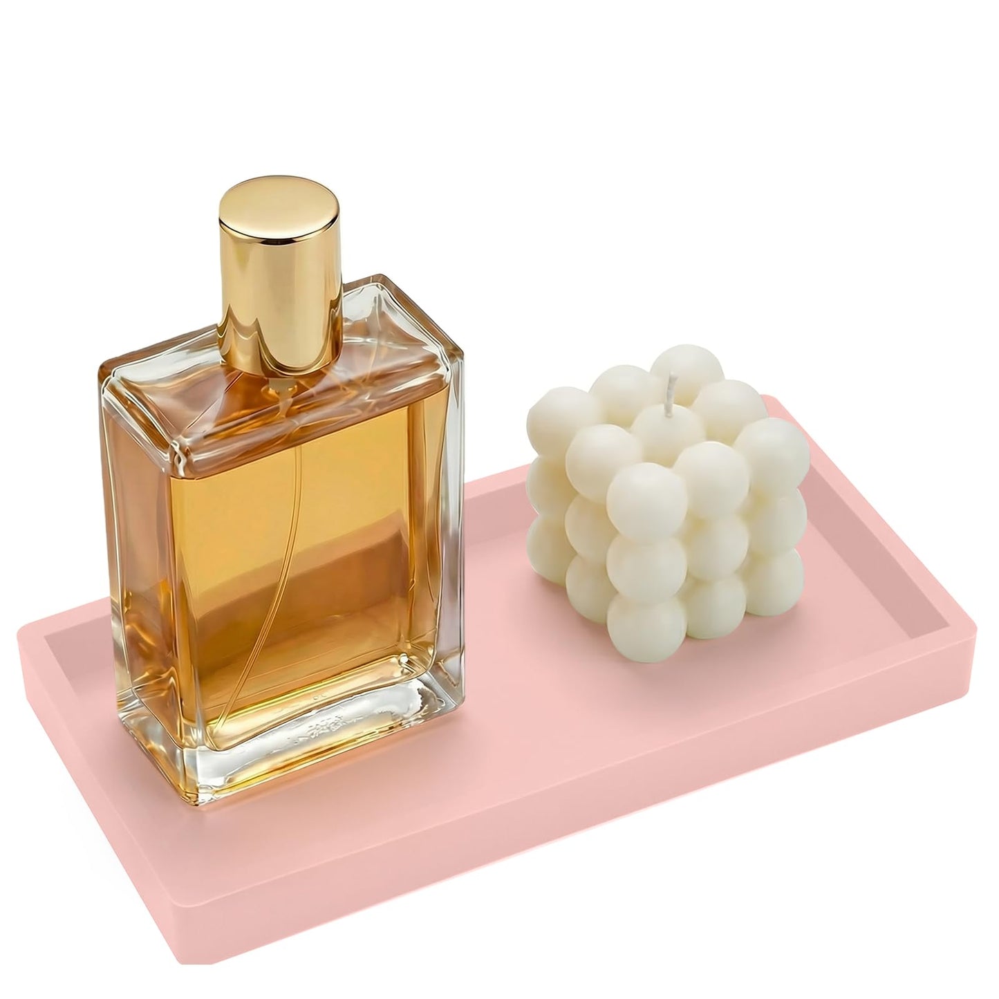 Silicone Bathroom Vanity Tray, Kitchen Counter Trays, 20x10cm Toilet Tank, Rectangular Silicone non-slip, Easy to Clean and Shatterproof, for Perfume