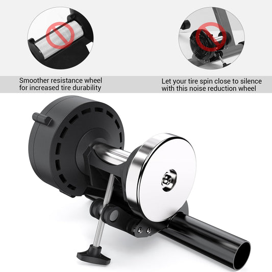 Sportneer Turbo Trainer, Bike Trainer Stand Steel Bicycle Exercise Magnetic Stand with Noise Reduction Wheel for Indoor Trainer