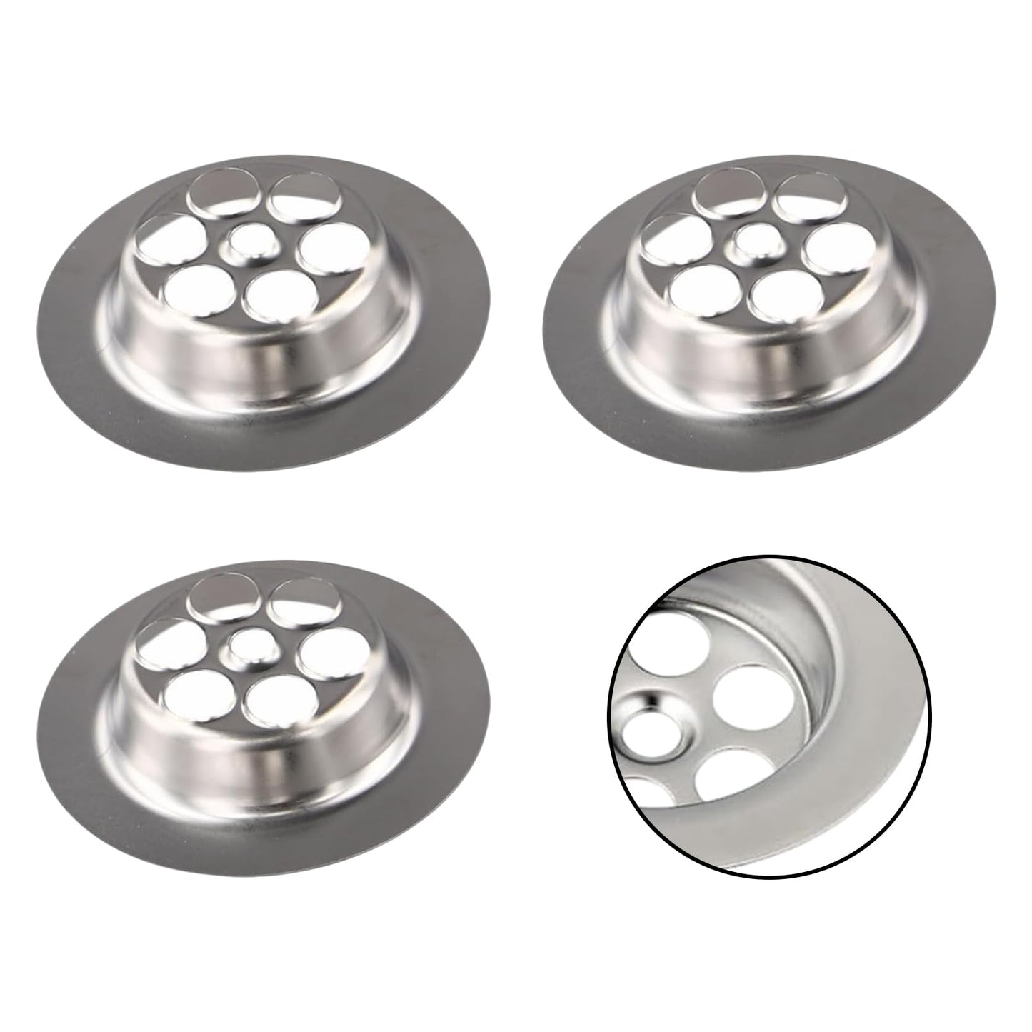 Bathtub Drain Cover - TRACOMPAN 3 Pack Stainless Steel Silver Bath Overflow Plug Replacement with Screws, Durable Drain Cover for Bathtubs