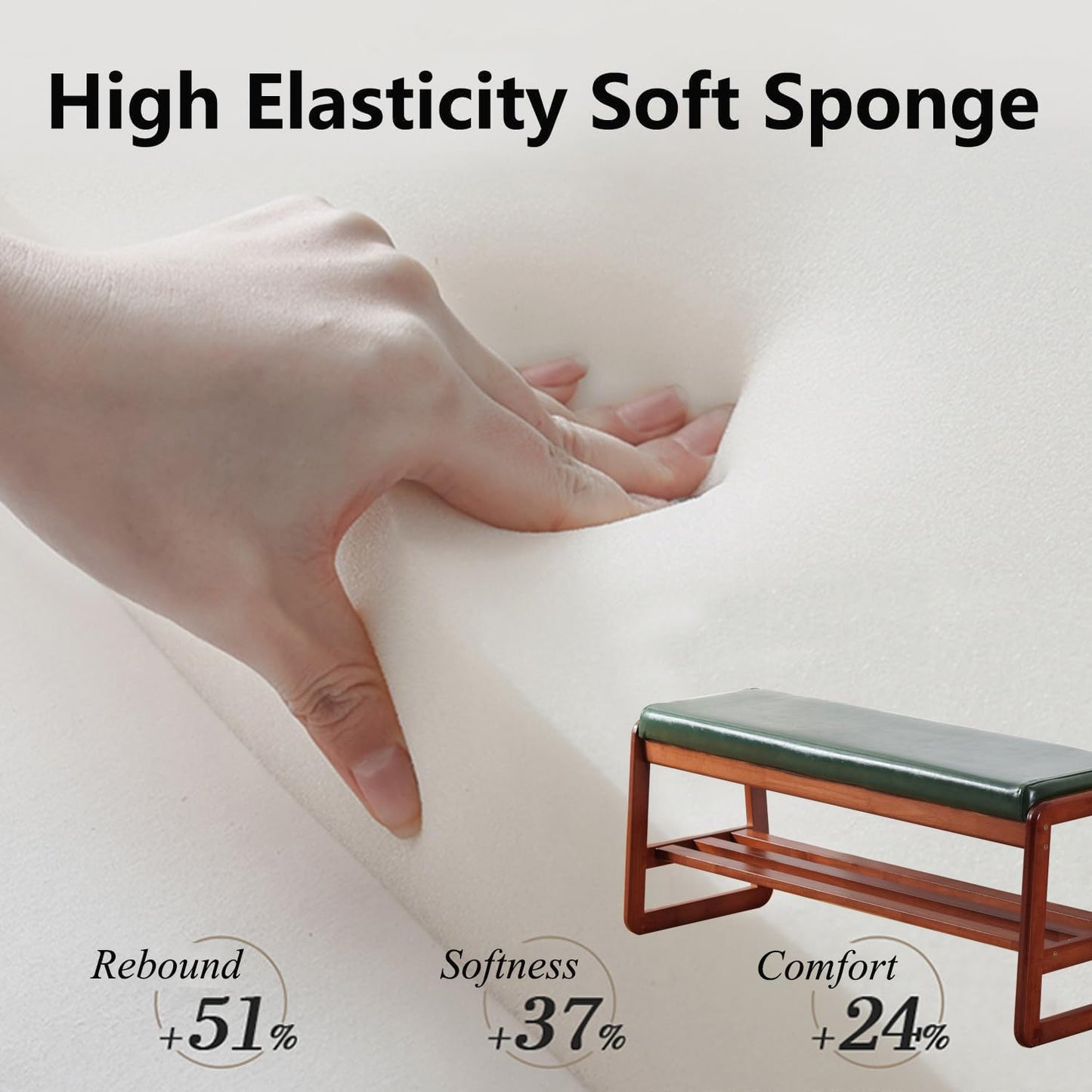 SOBIBO Solid Wood Shoe Bench, 2-Tier Wooden Storage Entryway Bench, Mid-Century Modern Shoe Bench Rack