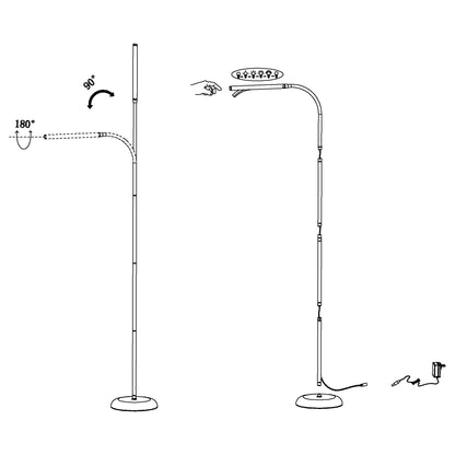 Eglo LED Touch Dimmer White Adjustable Floor Lamp 'LAROA'
