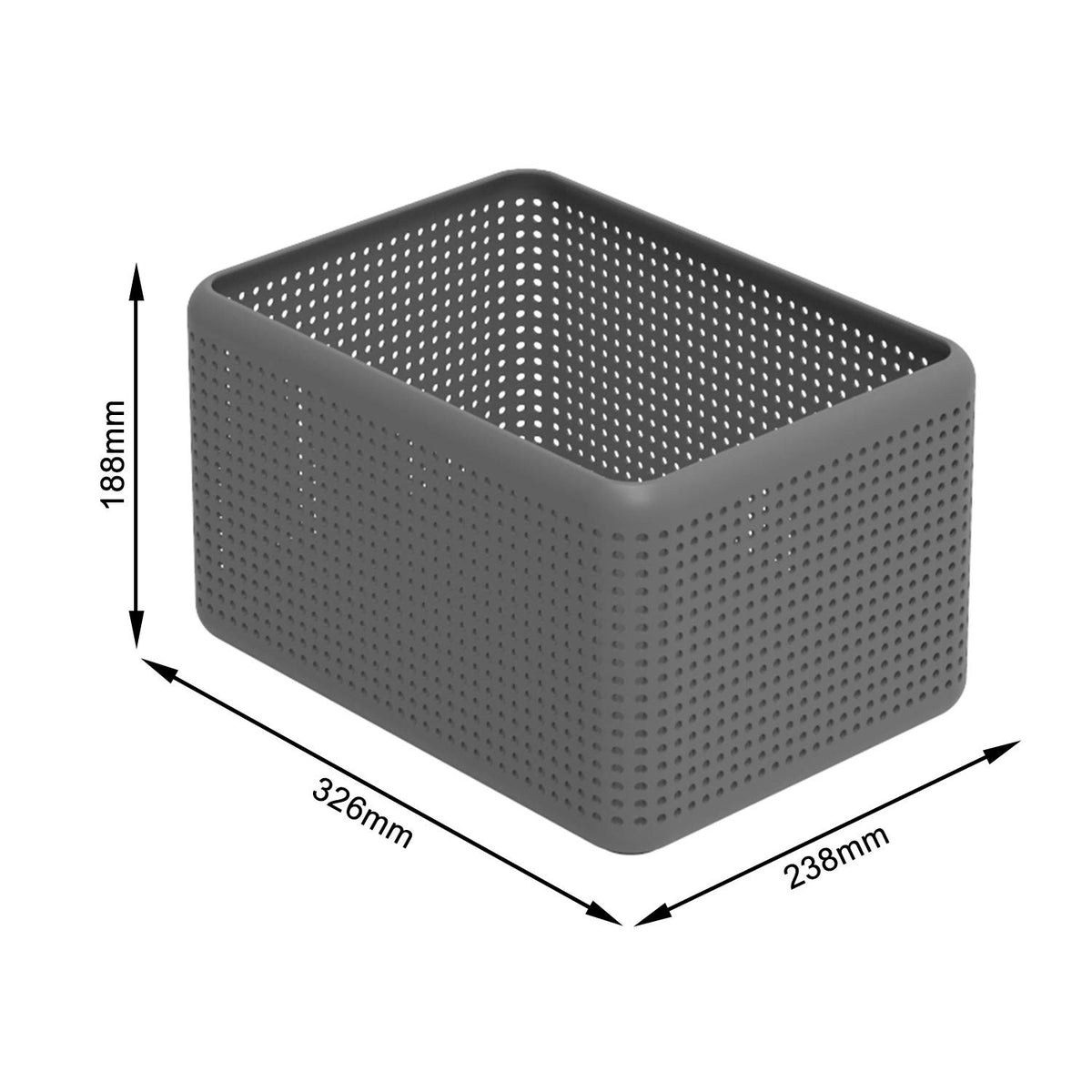 Rotho, Madei, storage box without lid 13 l, Plastic PP BPA-free, anthracite, 13l 32,6 x 23,8 x 18,8 cm