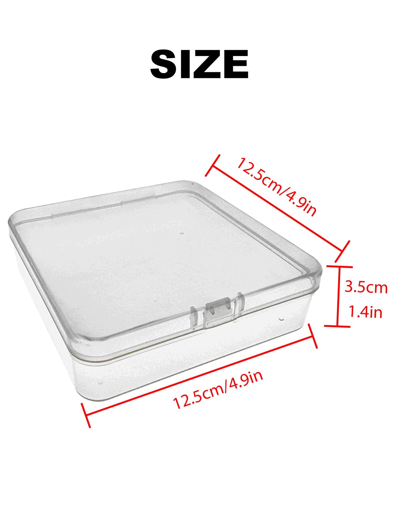 LJY 8 Pack Plastic Storage Boxes with Lids 12.5 x 12.5 x 3.5 cm – Square Small Containers for Diamond Art Accessories, Beads, Crafts and Hardware