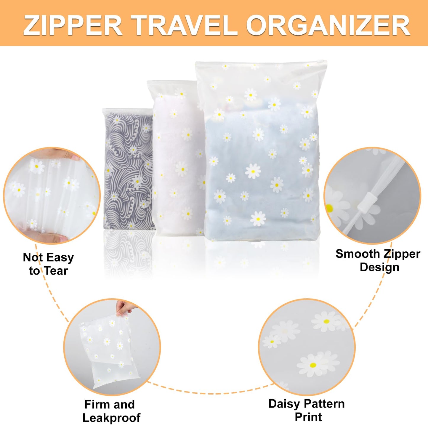 Deepton 18 Pcs Reusable Zip Lock Clothes Bags, Ziplock Bags for Clothes