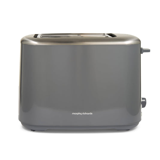 Morphy Richards Equip 2 Slice Toaster, Defrost and Reheat, Browning Controls, Variable Wide Slots, Removable Crumb Tray, Stainless Steel, 800W, Grey,