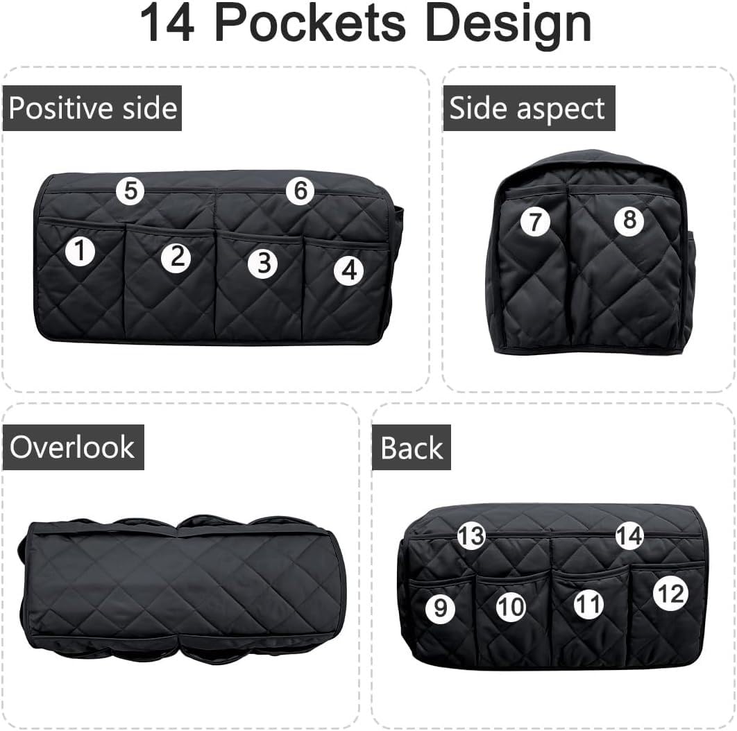 DZOZO Sofa Armrest Organizer Arm Rest Organiser Hanging Sofa Caddy Storage Bag TV Remote Control Holder Chair Tidy Couch Arm Rest Storage Bag Couch