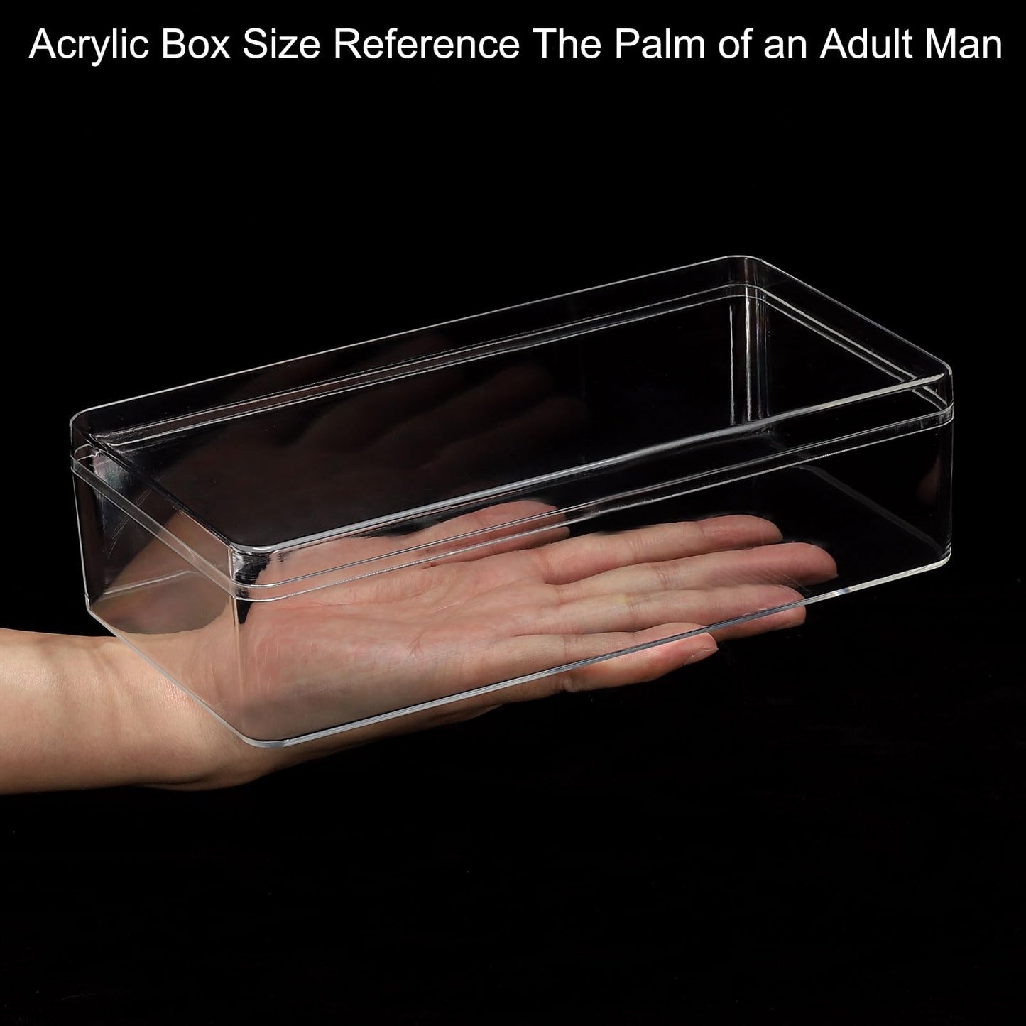 PATIKIL Acrylic Box with Lid 9.06" x 4.72" x 2.36", Clear Acrylic Display Boxes Plastic Square Cube Containers Storage Organizer for Candy Tiny