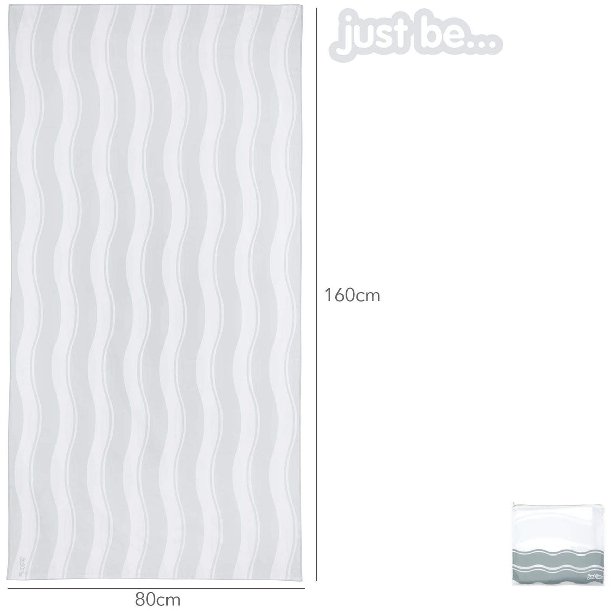 just be... Microfibre Beach Towel Gym Towel - Lightweight Compact Swimming Quick Dry Towel Anti-Sand - Beach Towels for Adults and Kids