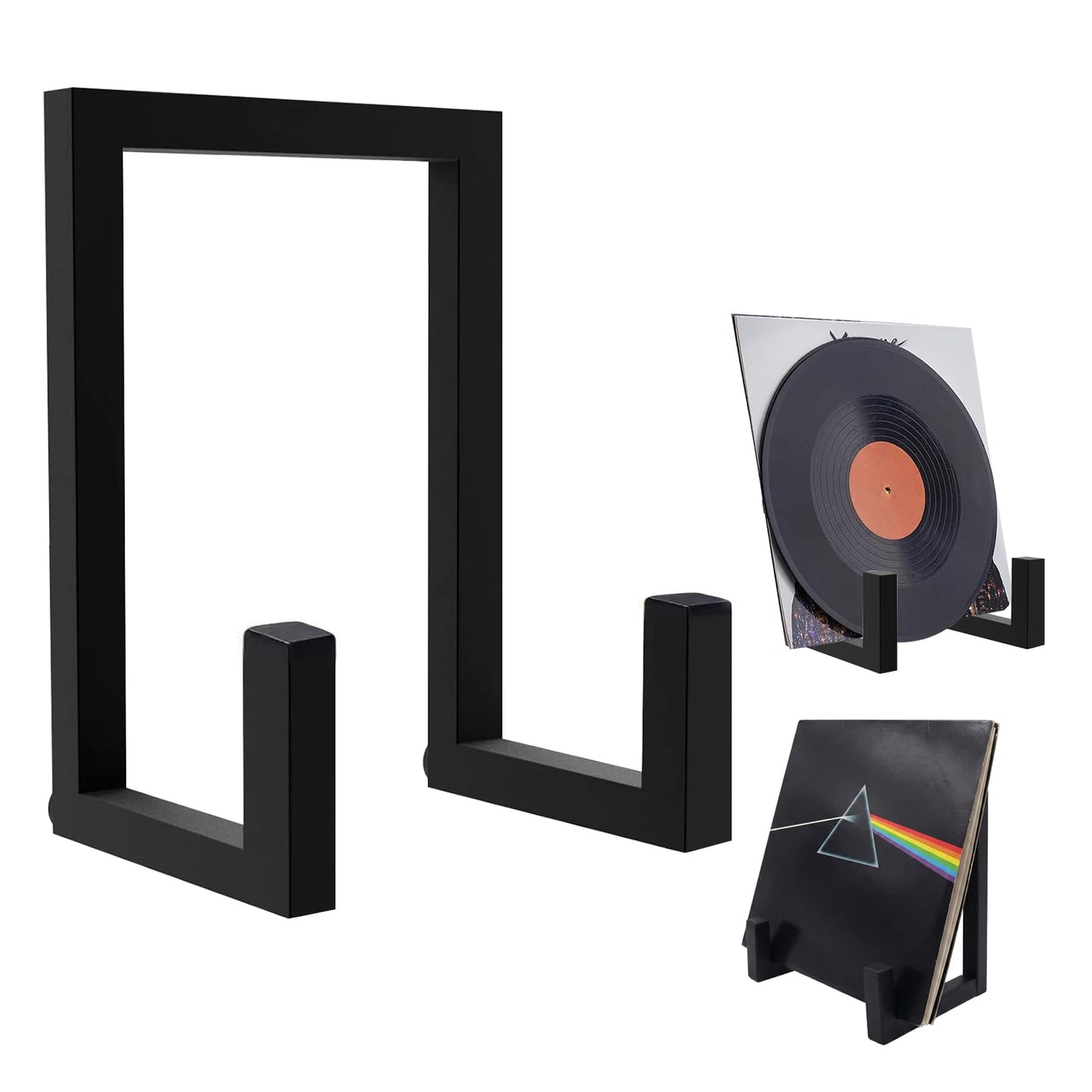 Lirynox Vinyl Record Holder Display Stand, 8 Inch Vinyl Record Storage Holders, Metal Album Frames Rack for Vinyl Records Lp Display Picture Plate
