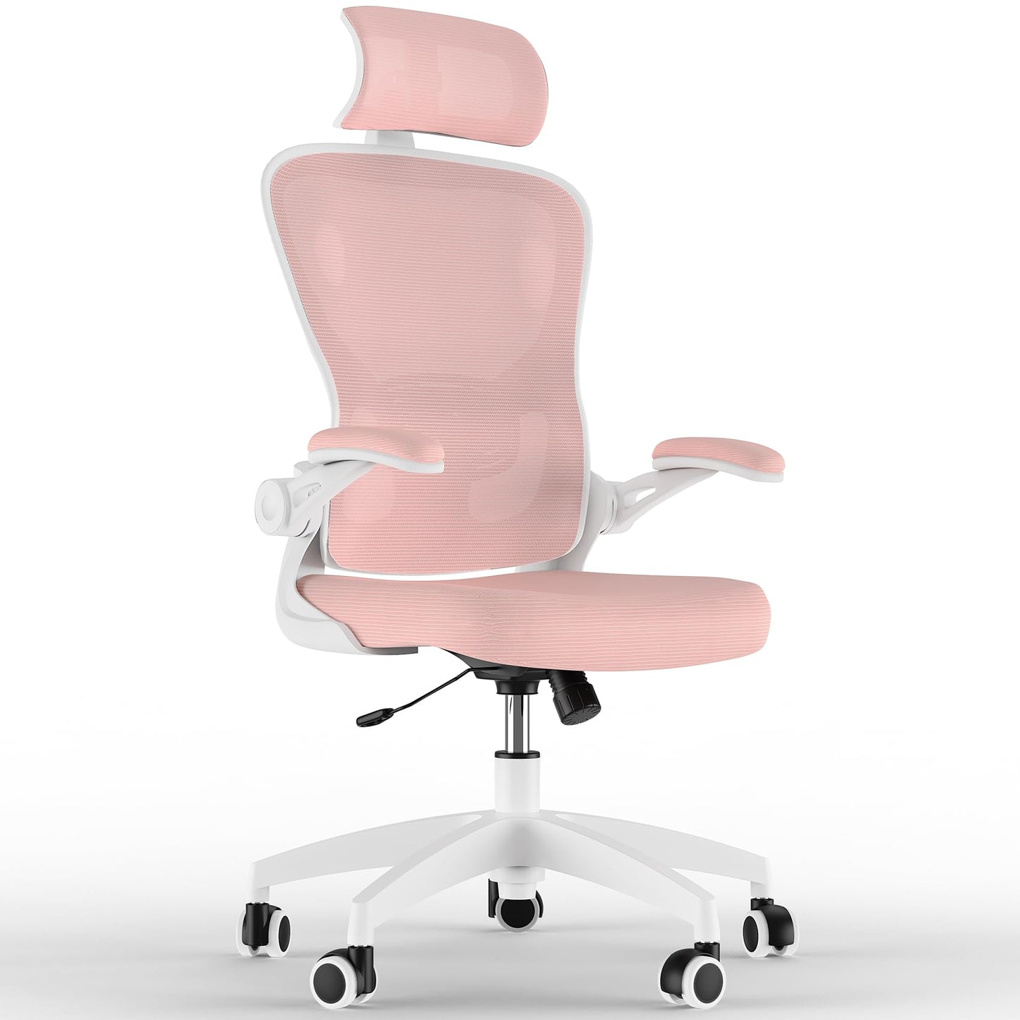Feonase Ergonomic Office Chair with Adjustable Headrest and Lumbar Support, Mesh Back, Flip-up Armrests and Rocking Function