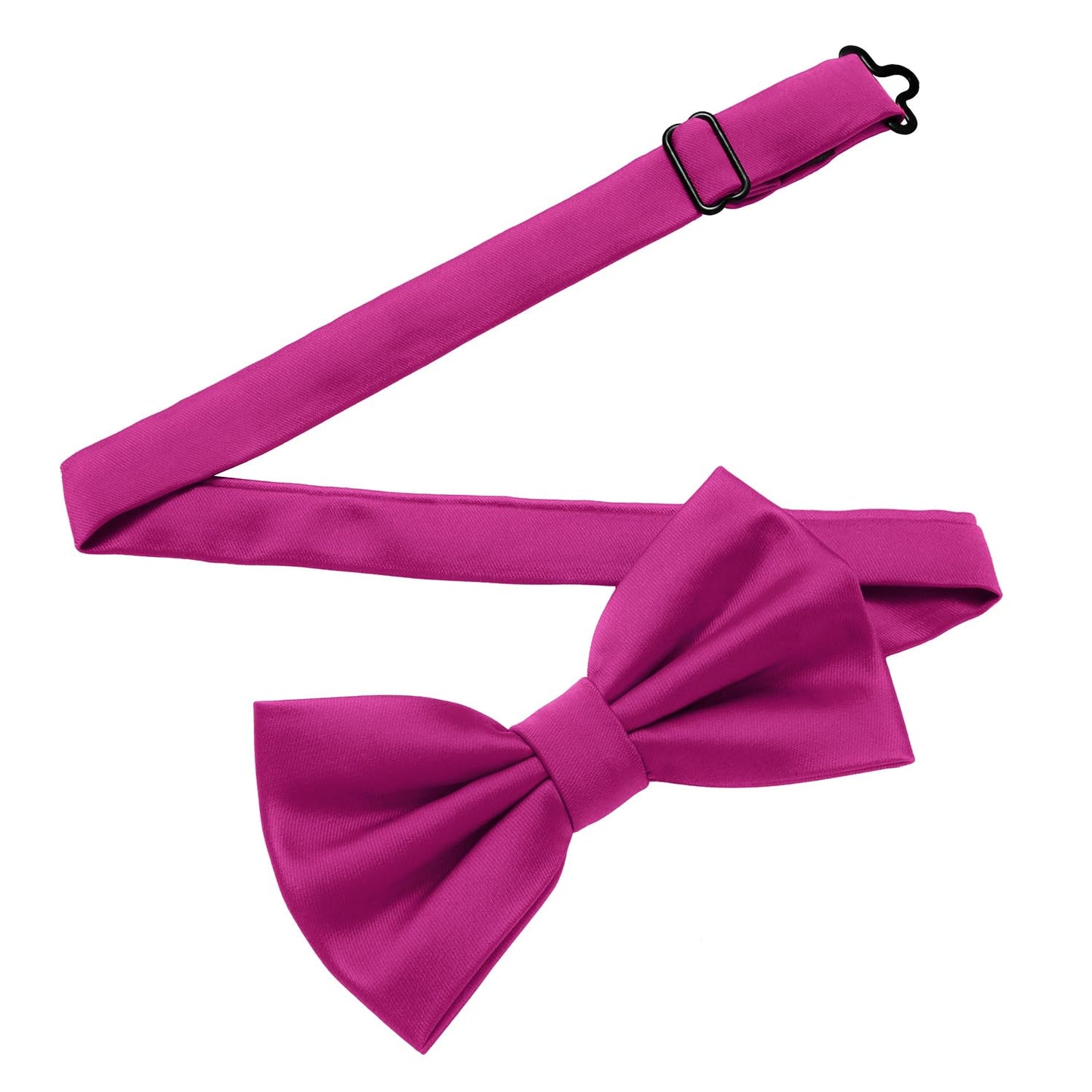 MASADA bow tie magenta - men's accessory in silk-look, continuously adjustable, handmade with hook closure - 12 x 6 cm