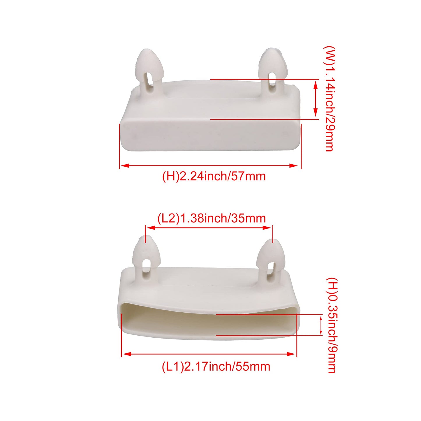 Mxfans 30 x White Inner Length 55mm Plastic Bed Slat End Caps Holders Accessories