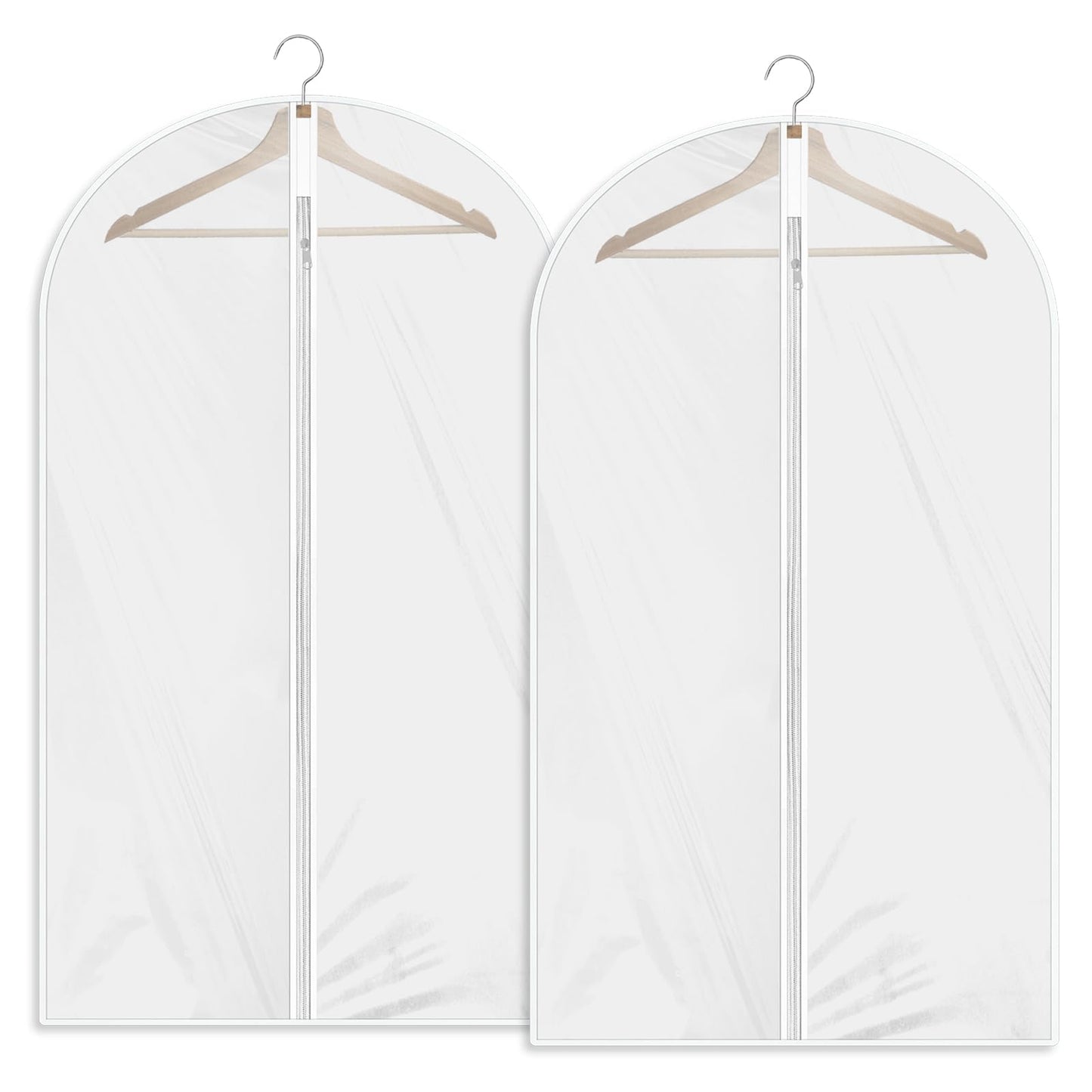 Garment Bags for Hanging Clothes, 2Pcs Hanging Garment Bag Plastic Dustproof Suit Bag PEVA Breathable Garment Cover for Suits Dance Clothes Closet