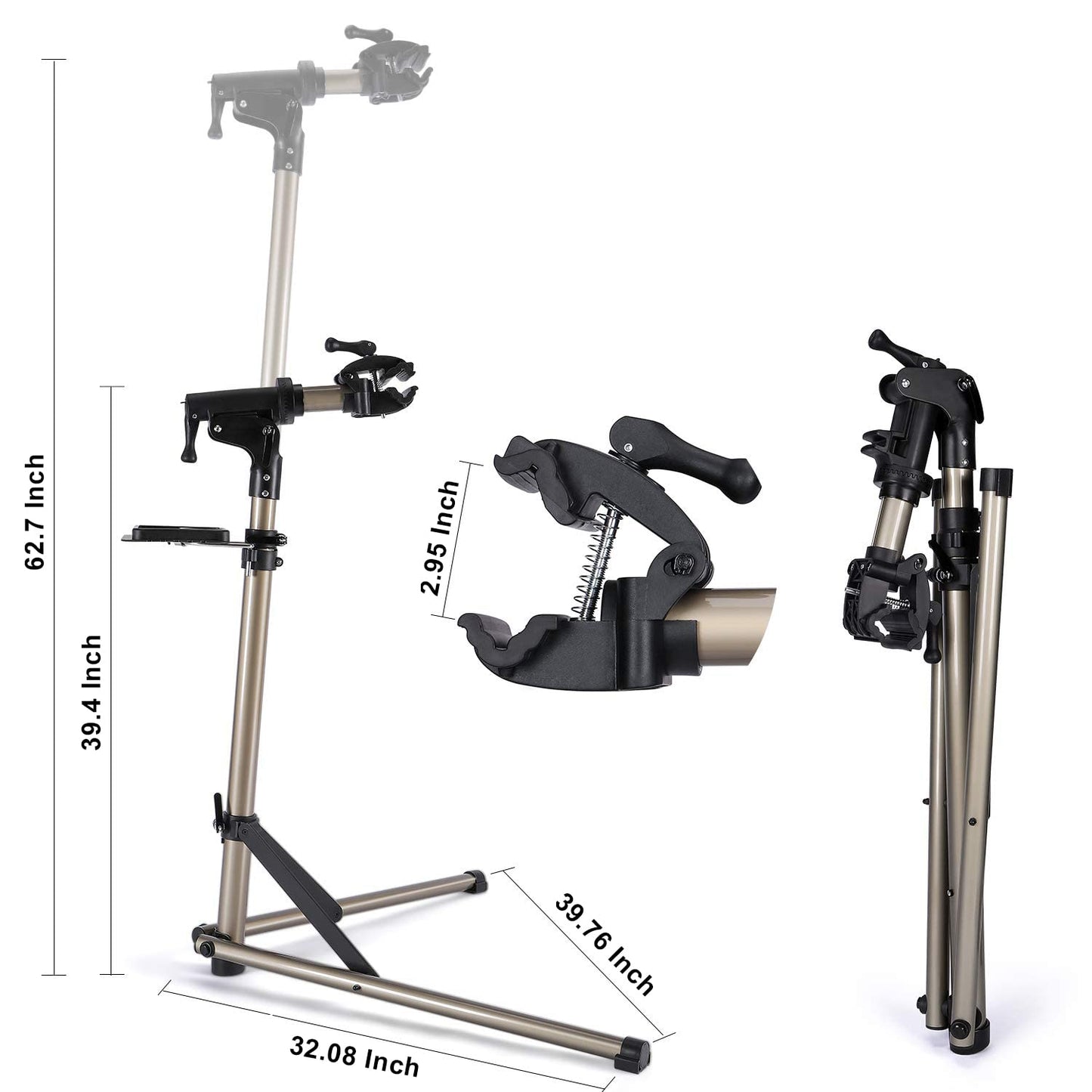 CXWXC Bike Maintenance Stand, Bike Repair Stand with 360? Rotatable Grip, Magnet Tool Tray, Handlebar, Max Load 60 LBS, Foldable,Lightweight for Road