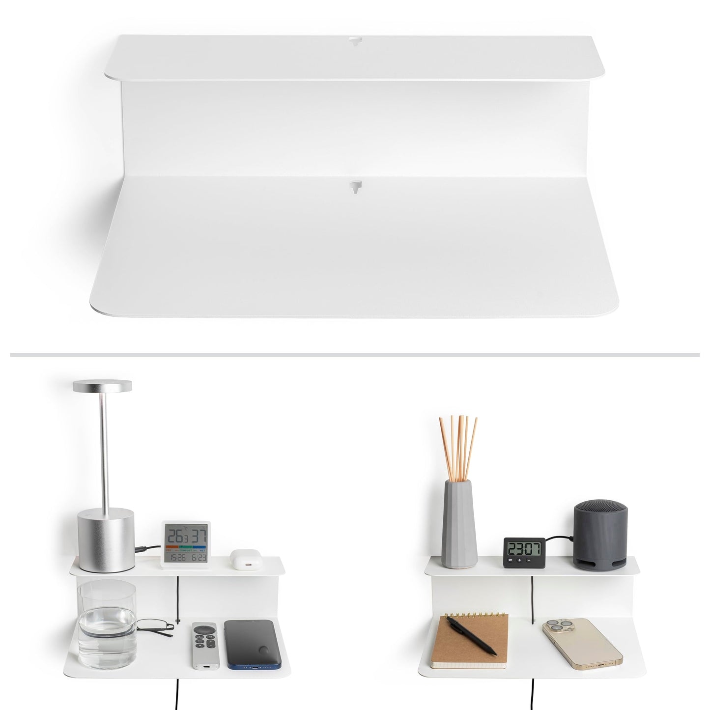 etterr Set of 2 Bedside Tables 100% Steel Made in Europe White