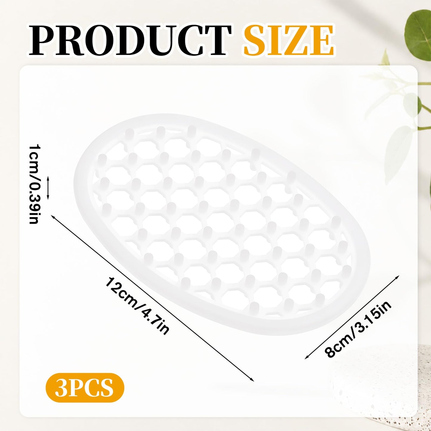 3 Pcs Silicone Soap Dish Self Draining Soap Holder with Holes(Transparent)