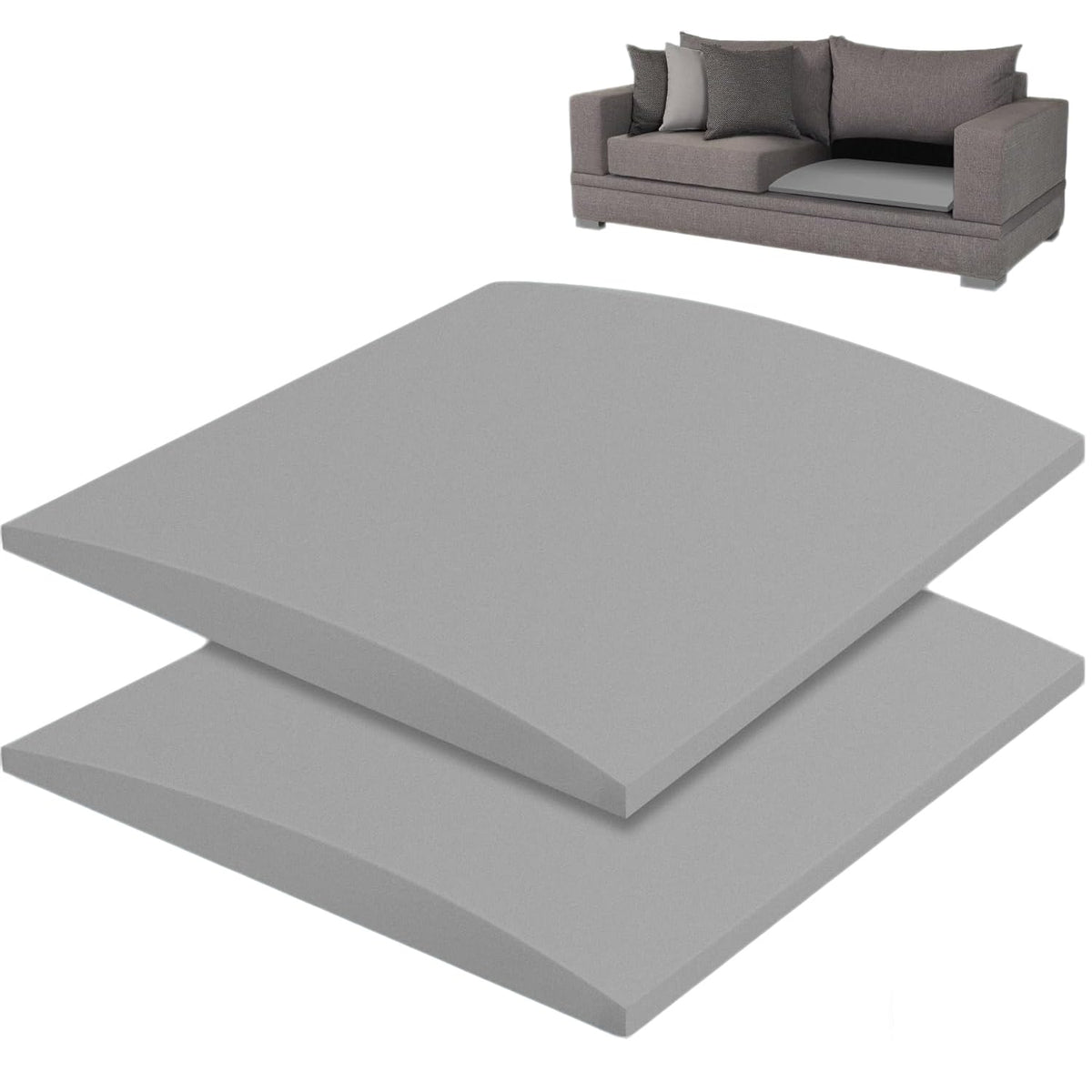 Cumnvulnt 2 Pcs Sofa Cushion Support, High Density Sponge Sofa Support Boards, 50 x 50cm for Sagging Seat, Sofas Foam Cushions Replacement grey