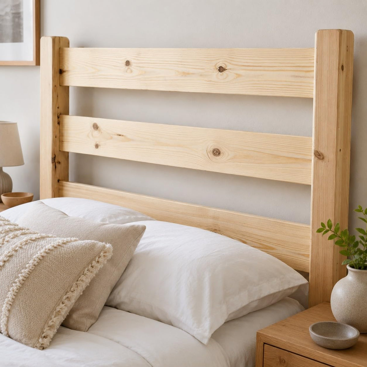 STRICTLY BEDS&BUNKS Solid Pine Headboard Natural, 3ft Single
