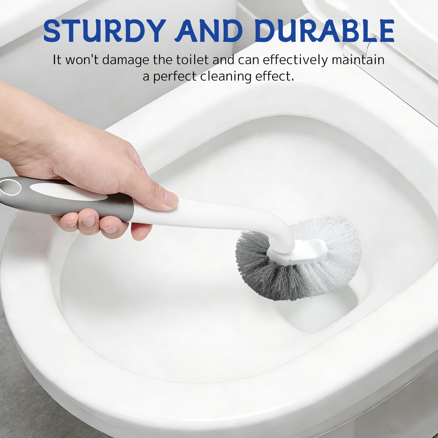 SetSail Toilet Bowl Brush, 2 Pack Toilet Brushes for Bathroom Compact Size Dense and Durable Toilet Cleaner Brush for Deep Cleaning Right Angled