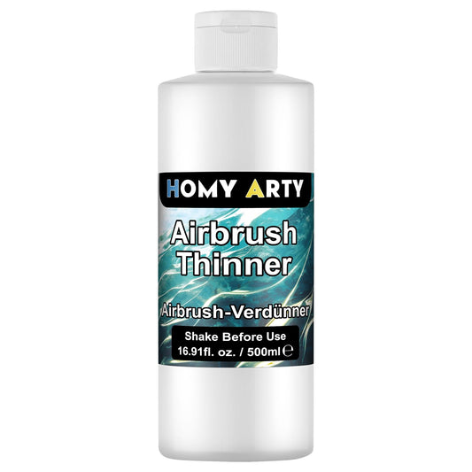 HOMY ARTY Airbrush Thinner - 500 ml, Water-Based Acrylic Paint Thinner, to Improve Color Flow for Shoes, Clothes, Metal and Plastic Models