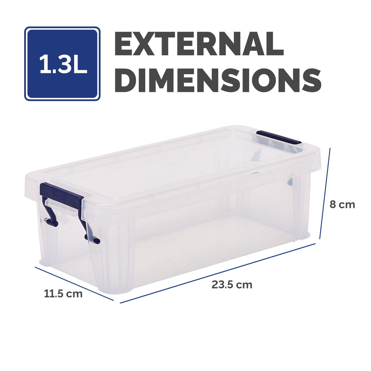 Bankers Box Storage Box 1.3L 10 Pack - BPA-Free, Stackable Plastic Organizer with Clip-Lock Lid