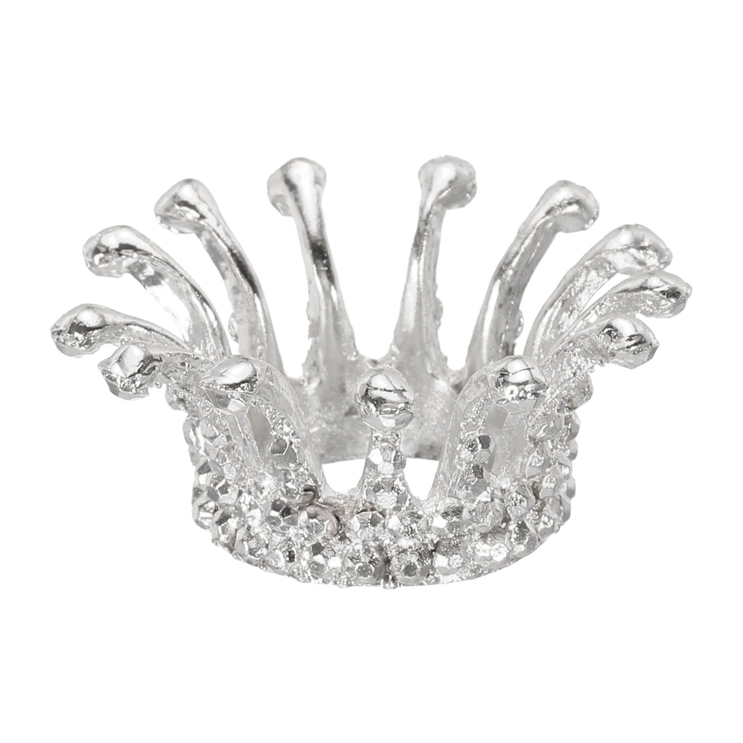 sourcing map Crystal Ball Display Holder Crown Shaped Egg Stand Alloy Glass Ball Stand Display 1.5 Inch Silver Tone for Crystal Ball Display